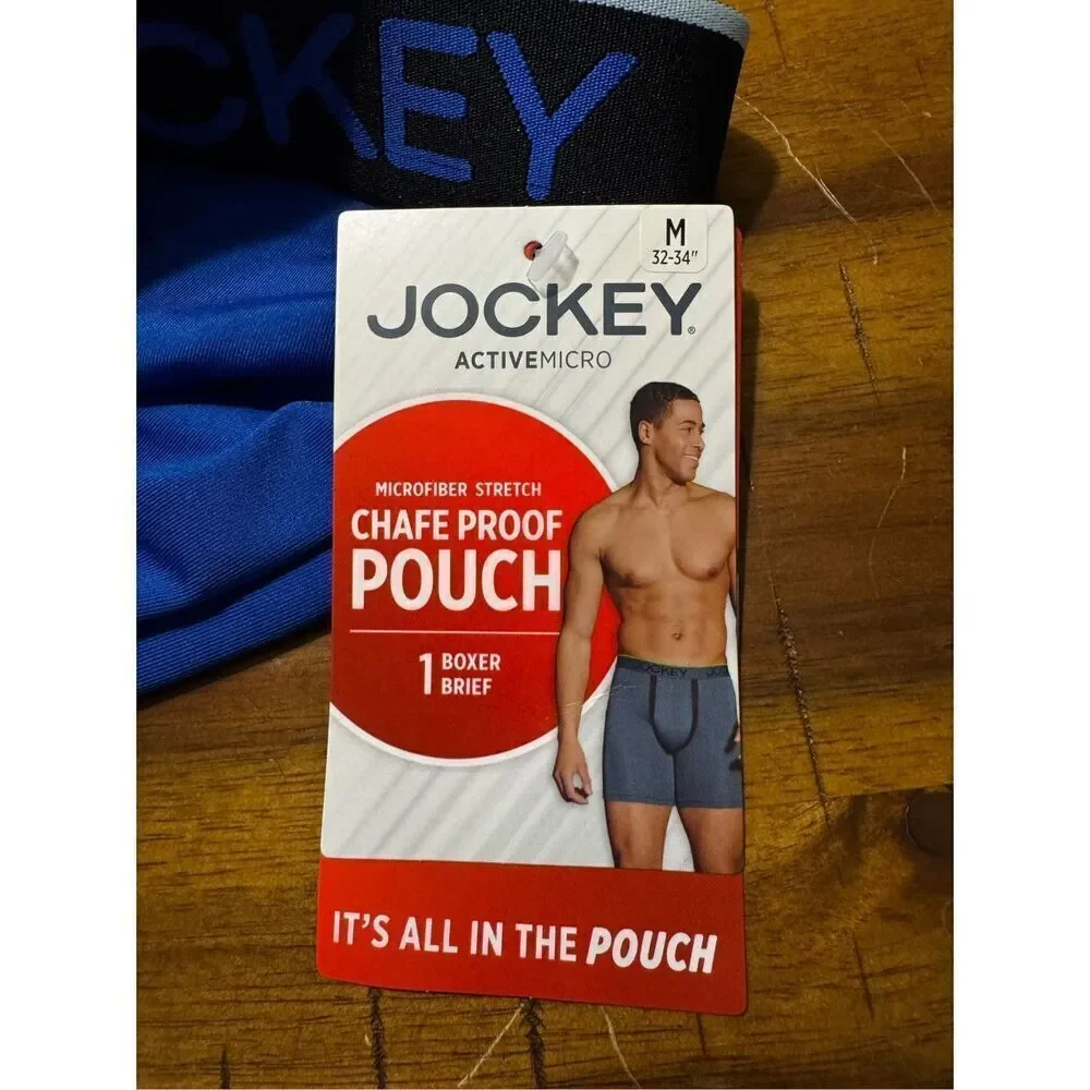 NWT Jockey Blue Mens Boxer Briefs Size Medium